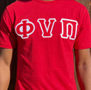 Exclusive Kappa Alpha Psi Double Stitched Appliqué Embroidery Lettered T-shirt . This is the perfect short-sleeved shirt to wear while showing off your Kappa Alpha Psi fraternity lettering. A comfortable 100% cotton tee with a twill Greek letters embroidery across the chest give you the perfect fit. This shirt is also a perfect gift for your favorite Kappa Man.