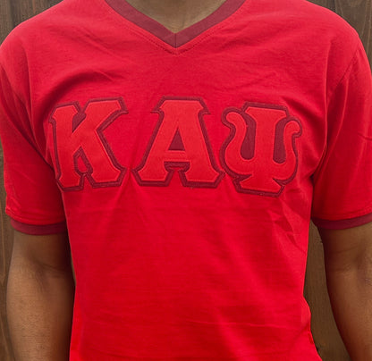 Kappa Alpha Psi Embroidery T Shirt - Red/ maroon