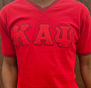 Exclusive Kappa Alpha Psi Double Stitched Appliqué Embroidery Lettered T-shirt . This is the perfect short-sleeved shirt to wear while showing off your Kappa Alpha Psi fraternity lettering. A comfortable 100% cotton tee with a twill Greek letters embroidery across the chest give you the perfect fit. This shirt is also a perfect gift for your favorite Kappa Man.